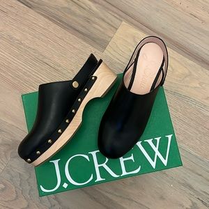 NEW IN BOX - J.Crew Leather Clogs (Black)